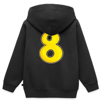 Numéro 8 Numéro Huit - Sweat Premium à capuche zippé enfant bio - noir - Dos - AI Model Kid Male (0cm)