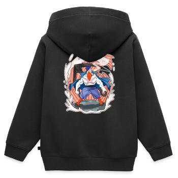 Mouette - Sweat Premium à capuche zippé enfant bio - noir - Dos - AI Model Kid Male (0cm)