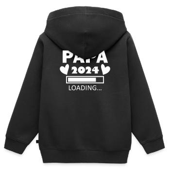 Papa 2024 - Papa werden - Papa Geschenk - Kinder Premium Organic Zip Hoodie - Schwarz - Hinten - AI Model Kid Male (0cm)