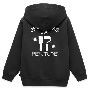 peinture, peintre, je suis peintre - Sweat Premium à capuche zippé enfant bio - noir - Dos - AI Model Kid Male (0cm)