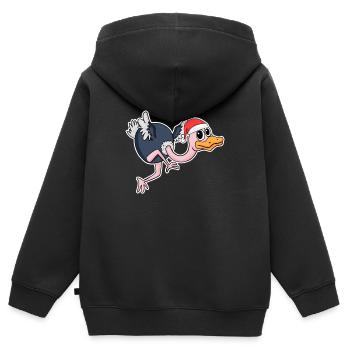 Bouquet de Noël - Sweat Premium à capuche zippé enfant bio - noir - Dos - AI Model Kid Male (0cm)