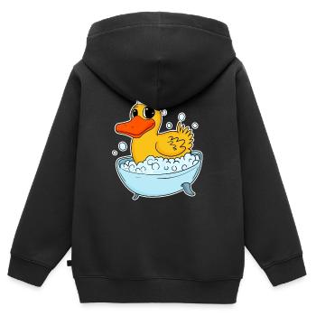 Badeente Ente Weihnachten - Kinder Premium Organic Zip Hoodie - Schwarz - Hinten - AI Model Kid Male (0cm)