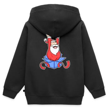 Surprise du Père Noël - Sweat Premium à capuche zippé enfant bio - noir - Dos - AI Model Kid Male (0cm)