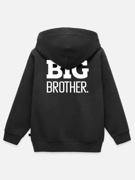 Bold Big Brother Graphic Tee Design - Kids Premium Organic Zip-up Hoodie - black