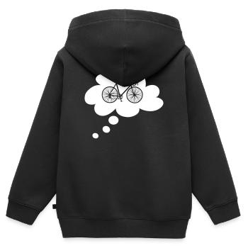 Rennrad Wolke Vektor Denkblase Fahrrad Fan Hobby - Kinder Premium Organic Zip Hoodie - Schwarz - Hinten - AI Model Kid Male (0cm)