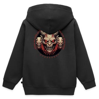 Hells Demons - Kids Premium Organic Zip-up Hoodie - black - Back - AI Model Kid Male (0cm)