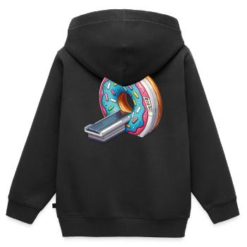 Manip Radio Scanner IRM Radiologie Donut of truth - Sweat Premium à capuche zippé enfant bio - noir - Dos - AI Model Kid Male (0cm)