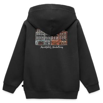 Heidelberg Marktplatz, Süddeutschland Handzeichnun - Kinder Premium Organic Zip Hoodie - Schwarz - Hinten - AI Model Kid Male (0cm)