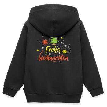 frohe weihnachten Weihnachtsbaum Schnee Stern icon - Kinder Premium Organic Zip Hoodie - Schwarz - Hinten - AI Model Kid Male (0cm)