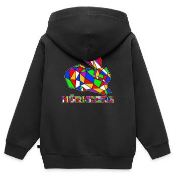 Nürnberg - Hase - Pop Art - Kids Premium Organic Zip-up Hoodie - black - Back - AI Model Kid Male (0cm)