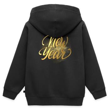 New Year - Kinder Premium Organic Zip Hoodie - Schwarz - Hinten - AI Model Kid Male (0cm)