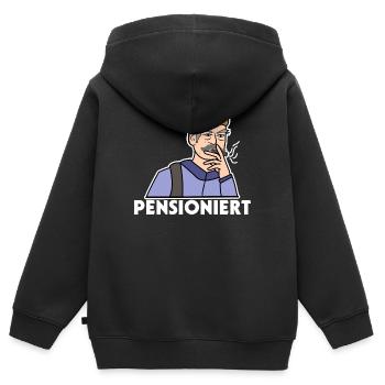 Pension Spruch Ruhestand Pensionierung Senior - Kinder Premium Organic Zip Hoodie - Schwarz - Hinten - AI Model Kid Male (0cm)