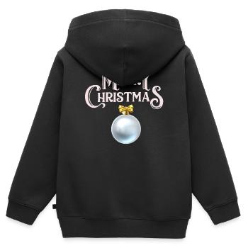 Frohe Weihnachten, Frohe Weihnachten, Frohe Feiertage - Kinder Premium Organic Zip Hoodie - Schwarz - Hinten - AI Model Kid Male (0cm)