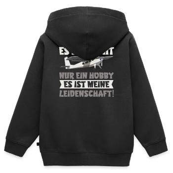 Flugzeugmodellbauer Modellflug Hobby Geschenk - Kinder Premium Organic Zip Hoodie - Schwarz - Hinten - AI Model Kid Male (0cm)