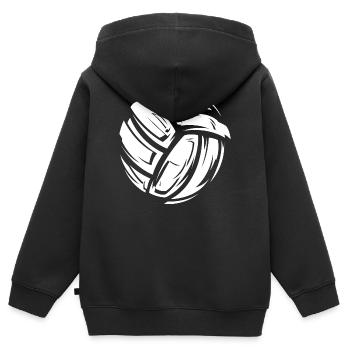 Volleyball Symbol Fabrics Material White Game Icon - Kids Premium Organic Zip-up Hoodie - black - Back - AI Model Kid Male (0cm)