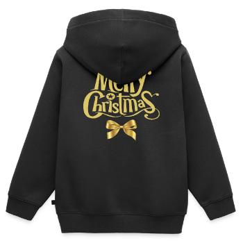 Frohe Weihnachten, Frohe Weihnachten, Frohe Feiertage - Kinder Premium Organic Zip Hoodie - Schwarz - Hinten - AI Model Kid Male (0cm)