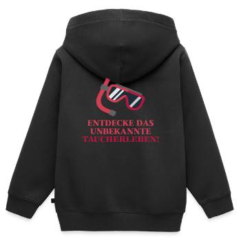 Entdecke das unbekannte Taucherleben Geschenk - Kinder Premium Organic Zip Hoodie - Schwarz - Hinten - AI Model Kid Male (0cm)
