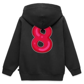 Numéro 8 Numéro Huit - Sweat Premium à capuche zippé enfant bio - noir - Dos - AI Model Kid Male (0cm)