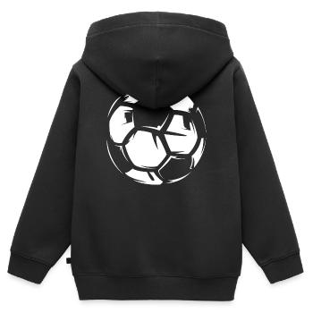 Fußball soccer Ball Illustration Bolzen Leder icon - Kinder Premium Organic Zip Hoodie - Schwarz - Hinten - AI Model Kid Male (0cm)
