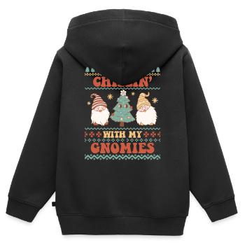 Hässlicher Weihnachtspullover - Kinder Premium Organic Zip Hoodie - Schwarz - Hinten - AI Model Kid Male (0cm)