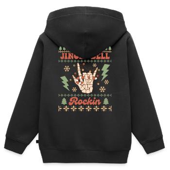 Hässlicher Weihnachtspullover - Kinder Premium Organic Zip Hoodie - Schwarz - Hinten - AI Model Kid Male (0cm)