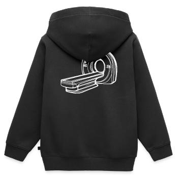 Radiologie Scanner IRM One Line Art Manip Radio - Sweat Premium à capuche zippé enfant bio - noir - Dos - AI Model Kid Male (0cm)