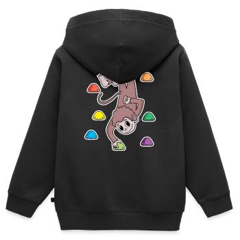 Affe Felsklettern Klettern - Kinder Premium Organic Zip Hoodie - Schwarz - Hinten - AI Model Kid Male (0cm)