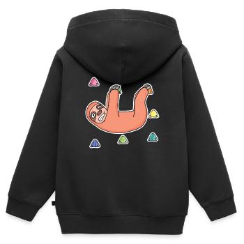 Faultier Felsklettern Klettern - Kinder Premium Organic Zip Hoodie - Schwarz - Hinten - AI Model Kid Male (0cm)