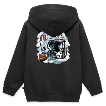 American Football - Kinder Premium Organic Zip Hoodie - Schwarz - Hinten - AI Model Kid Male (0cm)
