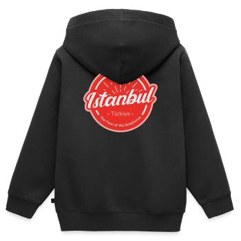 Istanbul - Kinder Premium Organic Zip Hoodie - Schwarz - Hinten - AI Model Kid Male (0cm)