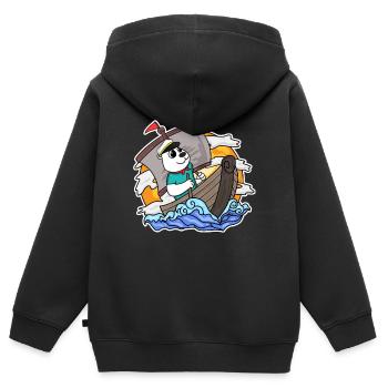 Kapitän Seemann Bär - Kinder Premium Organic Zip Hoodie - Schwarz - Hinten - AI Model Kid Male (0cm)