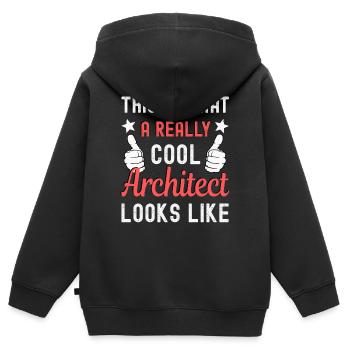 Architekt - Kinder Premium Organic Zip Hoodie - Schwarz - Hinten - AI Model Kid Male (0cm)