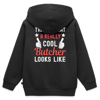 Boucher Boucher - Sweat Premium à capuche zippé enfant bio - noir - Dos - AI Model Kid Male (0cm)