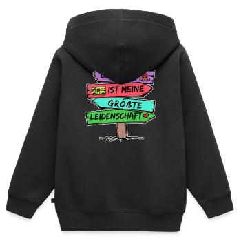 Camping Statement Wanderlust Wanderer Herz Camper - Kinder Premium Organic Zip Hoodie - Schwarz - Hinten - AI Model Kid Male (0cm)