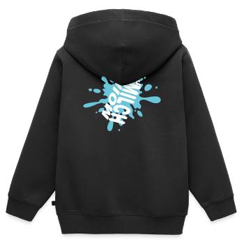 Moin die Milch - Kinder Premium Organic Zip Hoodie - Schwarz - Hinten - AI Model Kid Male (0cm)