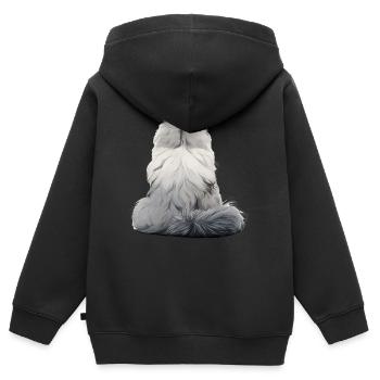 Persian Cat - Kids Premium Organic Zip-up Hoodie - black - Back - AI Model Kid Male (0cm)