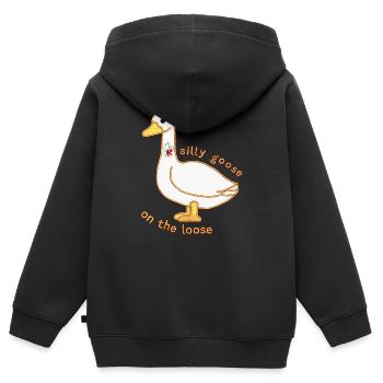 silly goose on the loose - Kids Premium Organic Zip-up Hoodie - black - Back - AI Model Kid Male (0cm)