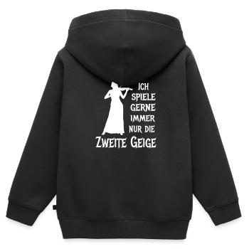 Zweite Geige Violine Klassik Orchester Musiker - Kinder Premium Organic Zip Hoodie - Schwarz - Hinten - AI Model Kid Male (0cm)