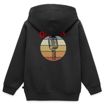 Micro à l’antenne - Sweat Premium à capuche zippé enfant bio - noir - Dos - AI Model Kid Male (0cm)