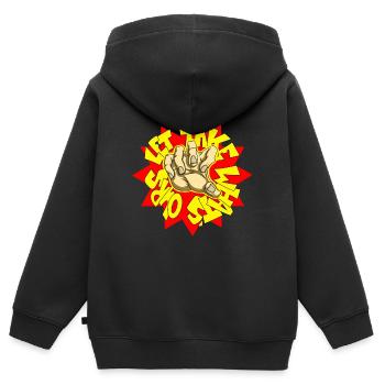 Ltwo - Kinder Premium Organic Zip Hoodie - Schwarz - Hinten - AI Model Kid Male (0cm)