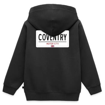 Ortsschild von Coventry - Kinder Premium Organic Zip Hoodie - Schwarz - Hinten - AI Model Kid Male (0cm)