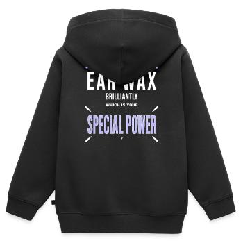 Ear Doctor Ears Earwax Gift Funny - Kids Premium Organic Zip-up Hoodie - black - Back - AI Model Kid Male (0cm)