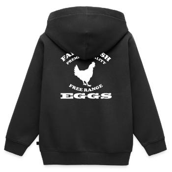 EGGS - Kinder Premium Organic Zip Hoodie - Schwarz - Hinten - AI Model Kid Male (0cm)