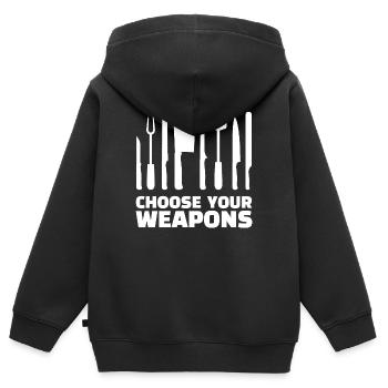 Chefkoch Statement Karriere Workaholic Job Arbeit - Kinder Premium Organic Zip Hoodie - Schwarz - Hinten - AI Model Kid Male (0cm)