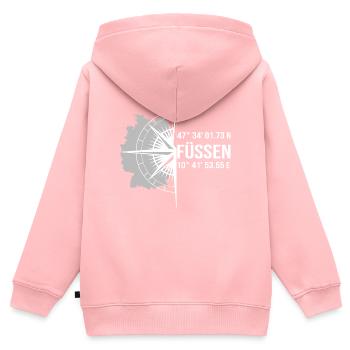 Koordinaten Füssen - Kinder Premium Organic Zip Hoodie - Rosa - Hinten - AI Model Kid Female (0cm)