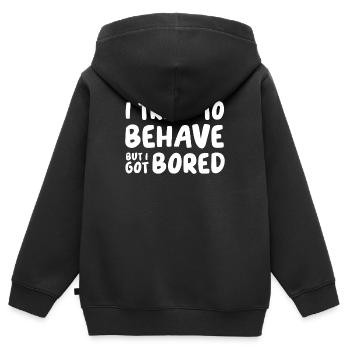 I tried to behave - Kinder Premium Organic Zip Hoodie - Schwarz - Hinten - AI Model Kid Male (0cm)