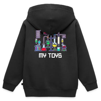 Workaholic Statement Job Wissenschafter Karriere - Kinder Premium Organic Zip Hoodie - Schwarz - Hinten - AI Model Kid Male (0cm)
