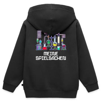 Job Wissenschafter Karriere Statement Vorgesetzter - Kinder Premium Organic Zip Hoodie - Schwarz - Hinten - AI Model Kid Male (0cm)