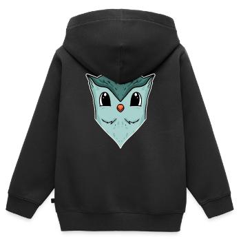 Owl, Animal Head, Animal Head - Kids Premium Organic Zip-up Hoodie - black - Back - AI Model Kid Male (0cm)