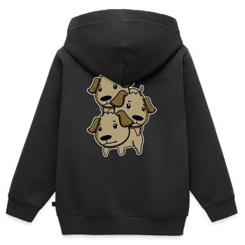 Hunde Hundebesitzer Hund - Kinder Premium Organic Zip Hoodie - Schwarz - Hinten - AI Model Kid Male (0cm)